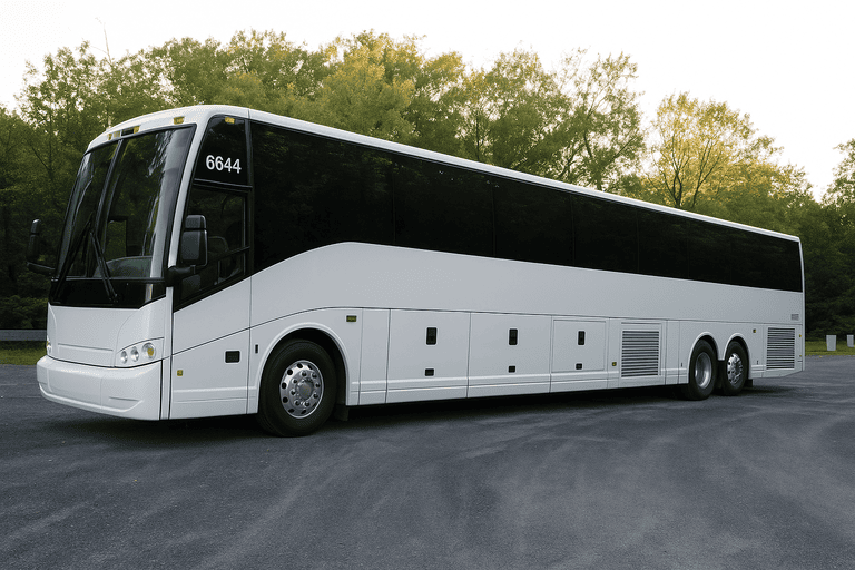exterior of Charter Bus Rental Blaine coach bus
